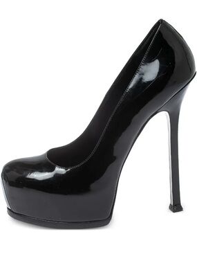YSL Black Patent Platform Pump - Women Shoes